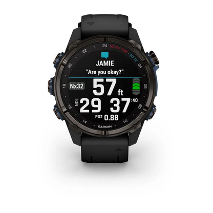 Garmin Descent Mk3i, 43 mm, titanio DLC gris carbono con correa de silicona negra (010-02753-10)