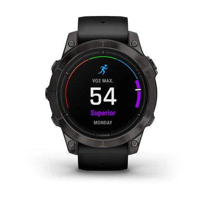 Garmin Epix Pro (Gen 2), 47 mm Edición Zafiro, titanio DLC gris carbono con correa negra (010-02803-10)