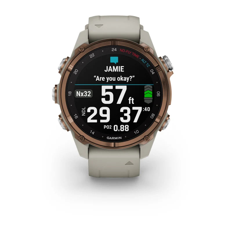 Garmin Descent Mk3i, 43 mm Bronze PVD Titanium with French Gray Silicone Band and Descent T2 Transceiver