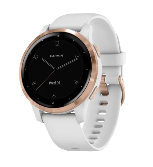 Garmin Vivoactive 4S - Or rose avec bracelet blanc (010-02172-21)