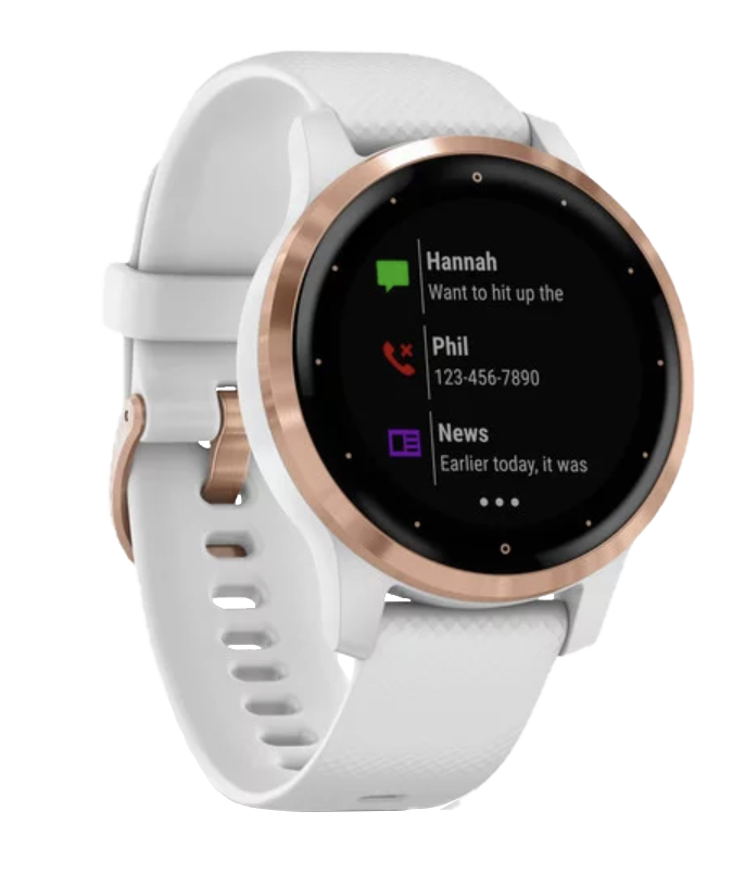 Garmin Vivoactive 4S - Oro rosa con correa blanca (010-02172-21)