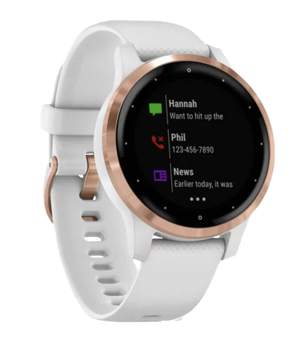 Garmin Vivoactive 4S - Oro rosa con correa blanca (010-02172-21)