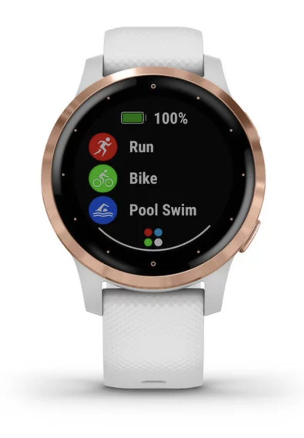 Garmin Vivoactive 4S - Rose Gold with White Band