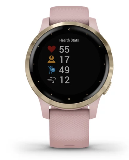 Garmin Vivoactive 4S - Light Gold with Dust Rose Band