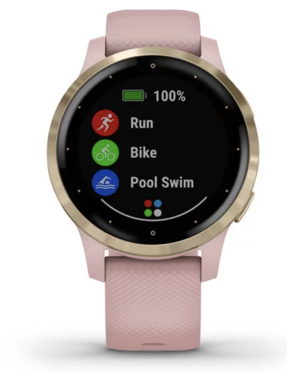 Garmin Vivoactive 4S - Light Gold with Dust Rose Band