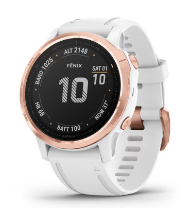 Garmin Fenix 6S Pro Rose Goldtone With White Band