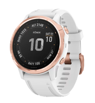 Garmin Fenix 6S Pro Rose Goldtone With White Band