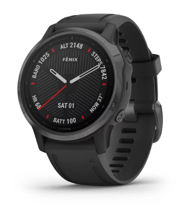 Garmin Fenix 6S Sapphire Carbon Gray DLC with Black Band