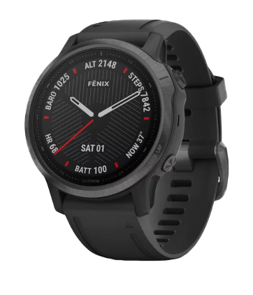 Garmin Fenix ​​6S Zafiro Carbon Gray DLC con correa negra (010-02159-24)