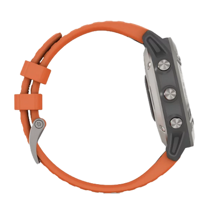 Garmin Fenix ​​6 Zafiro Titanio con Correa Naranja Ember (010-02158-13)