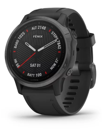 Garmin Fenix 6X Sapphire Carbon Gray DLC with Black Band