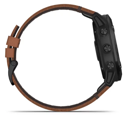 Garmin Fenix 6X Sapphire Black DCL with Chestnut Leather Band