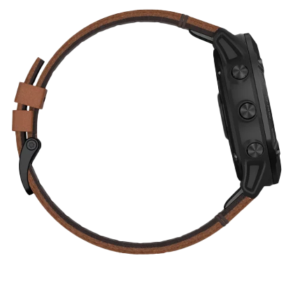 Garmin Fenix ​​6X Zafiro Negro DCL con Correa de Cuero en Color Castaño (010-02157-13)