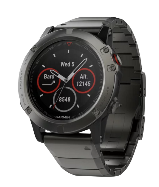 Garmin Fenix ​​5X, saphir gris ardoise avec bracelet en métal, montre intelligente GPS (reconditionnée certifiée Garmin)