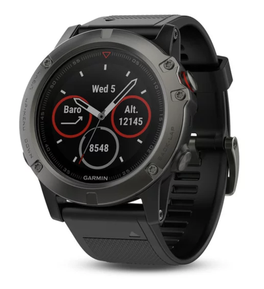 Garmin Fenix 5X Slate Gray Sapphire w/ Black Band -  Factory Refurbished