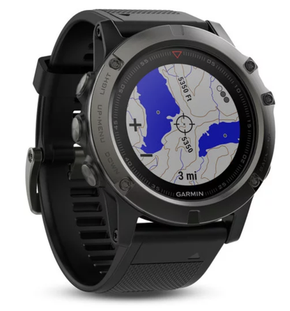 Garmin Fenix 5X Slate Gray Sapphire w/ Black Band -  Factory Refurbished