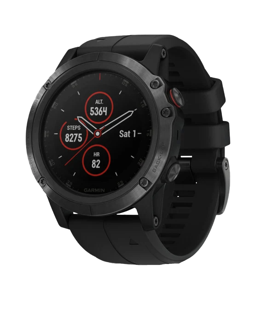 Reloj inteligente con GPS Garmin Fenix ​​5X Plus Zafiro con correa negra (reacondicionado certificado por Garmin)