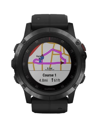 Reloj inteligente con GPS Garmin Fenix ​​5X Plus Zafiro con correa negra (reacondicionado certificado por Garmin)