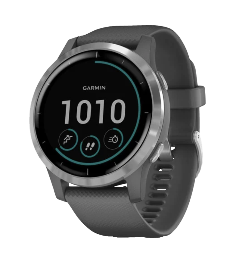 Garmin Vivoactive 4, argent avec bracelet gris, montre connectée GPS (reconditionnée certifiée Garmin)