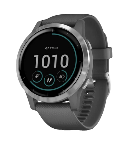 Garmin Vivoactive 4, argent avec bracelet gris, montre connectée GPS (reconditionnée certifiée Garmin)