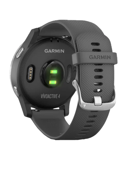 Garmin Vivoactive 4, argent avec bracelet gris, montre connectée GPS (reconditionnée certifiée Garmin)