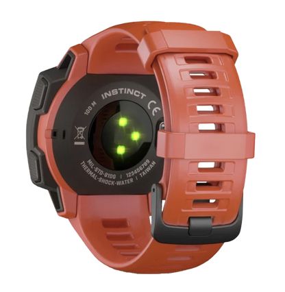 Reloj inteligente resistente con GPS Garmin Instinct, color rojo fuego (reacondicionado certificado por Garmin)