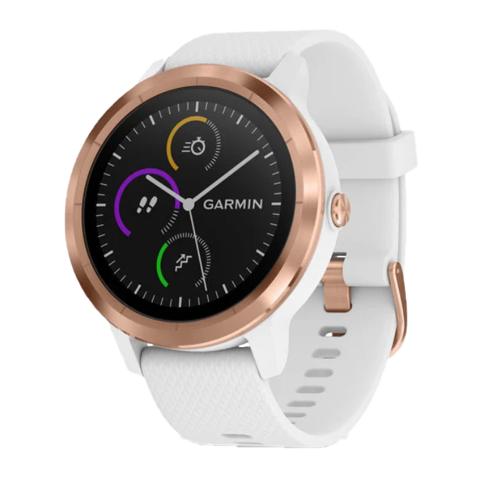 Garmin Vivoactive 3, White w/ Rose Gold, GPS Smartwatch (Garmin Certified Refurbished)