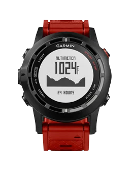 Reloj inteligente Garmin Fenix ​​2 SE con bisel negro y correa roja y GPS (reacondicionado certificado por Garmin)