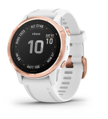 Garmin fenix 6S Pro Rose Gold Tone with White Band- Factory Refurbished