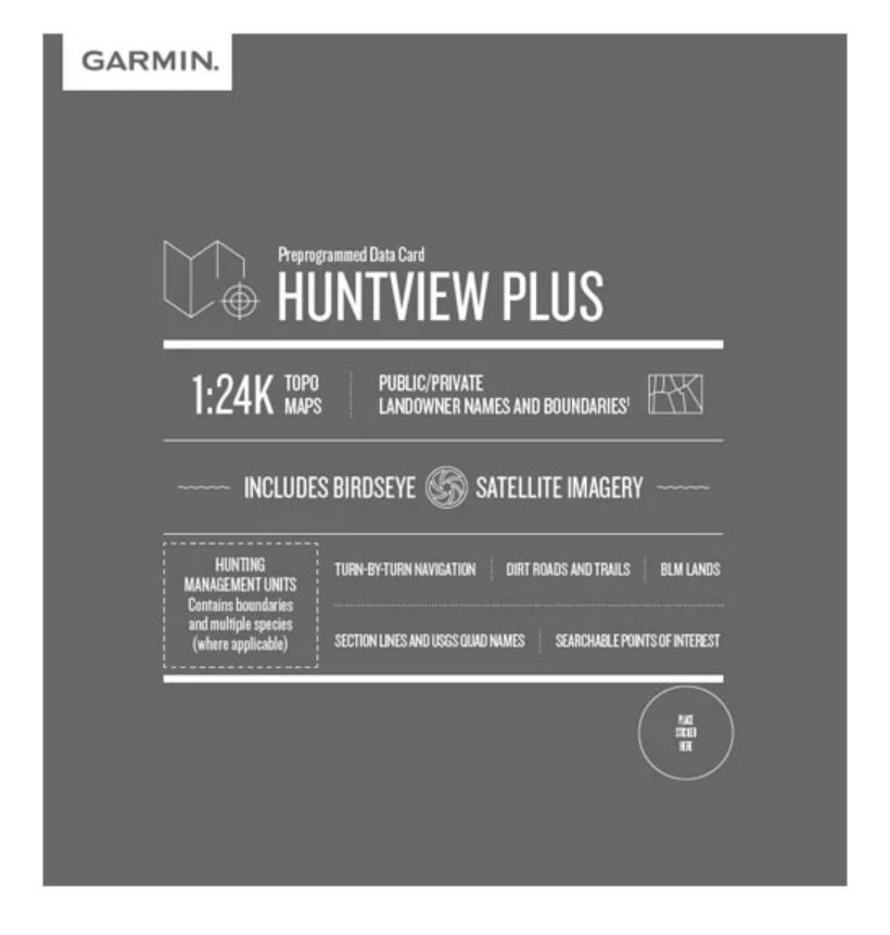 Garmin Huntview Plus Maps Alabama microSD Card