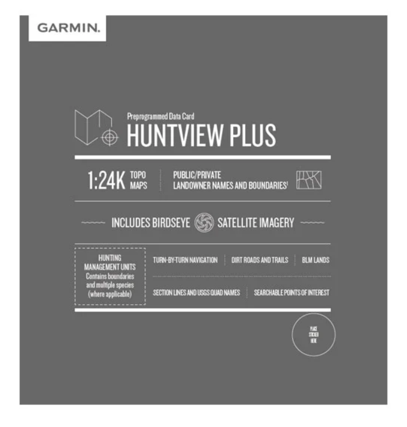 Garmin Huntview Plus Maps CT + MA + RI microSD Card