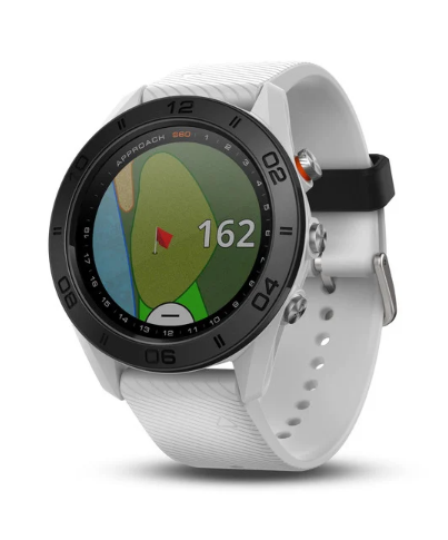 Garmin Approach S60, Blanc, Montre GPS connectée de golf et télémètre (010-01702-01)