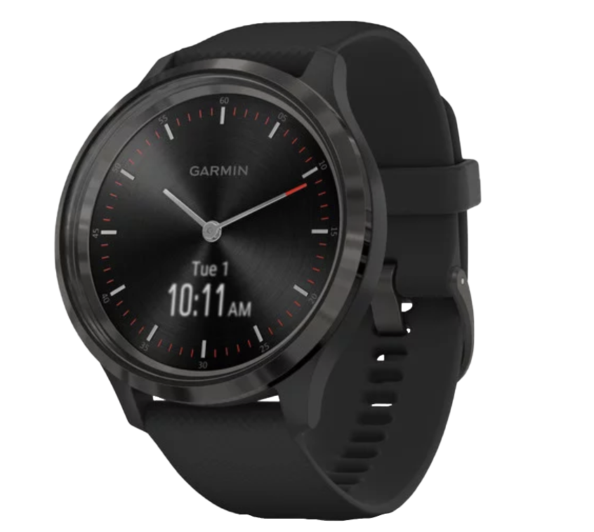 Garmin Vívomove 3, bisel de pizarra con correa de silicona negra, reloj inteligente con GPS (reacondicionado certificado por Garmin)