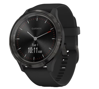 Garmin Vívomove 3, bisel de pizarra con correa de silicona negra, reloj inteligente con GPS (reacondicionado certificado por Garmin)