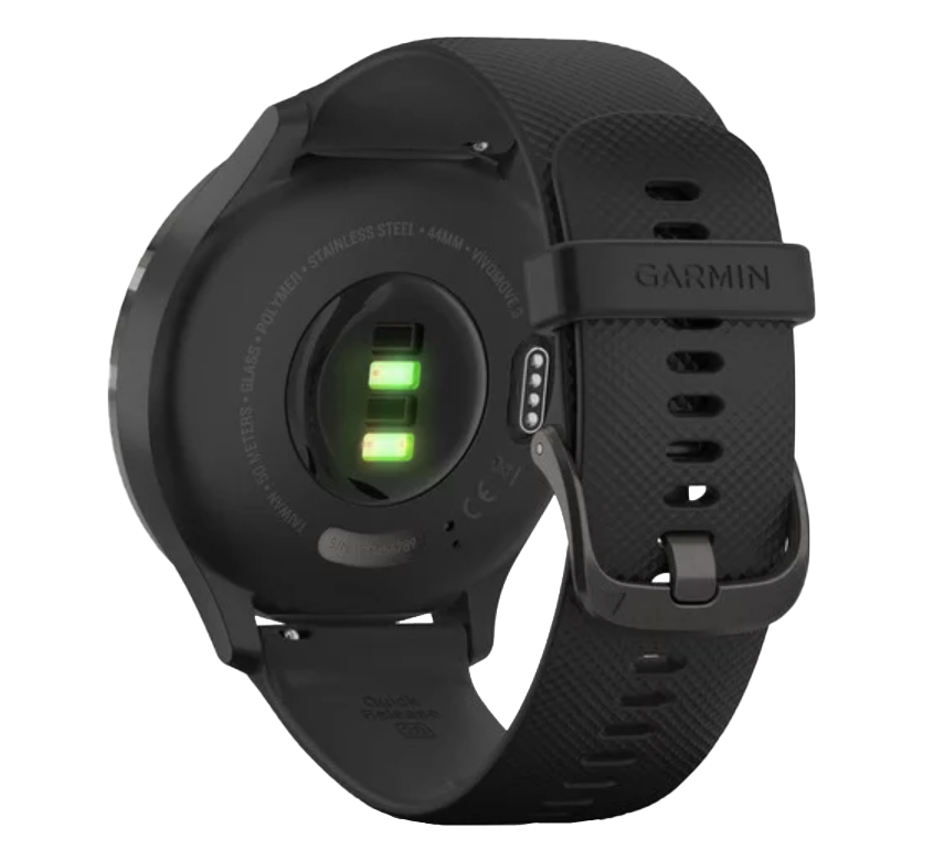 Garmin Vívomove 3, bisel de pizarra con correa de silicona negra, reloj inteligente con GPS (reacondicionado certificado por Garmin)