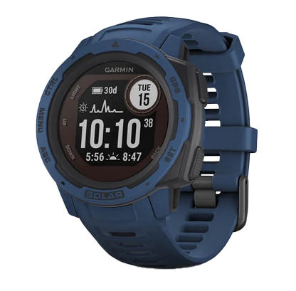 Garmin Instinct Solar, Tidal Blue, Rugged GPS Smartwatch (Garmin Certified Refurbished)