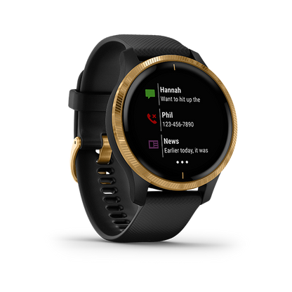 Garmin Venu, Black/Gold (Garmin Certified Refurbished)