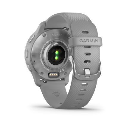 Garmin Venu 2 Plus  - Silver Stainless Steel Bezel with Powder Gray Case and Silicone Band (010-02496-00)