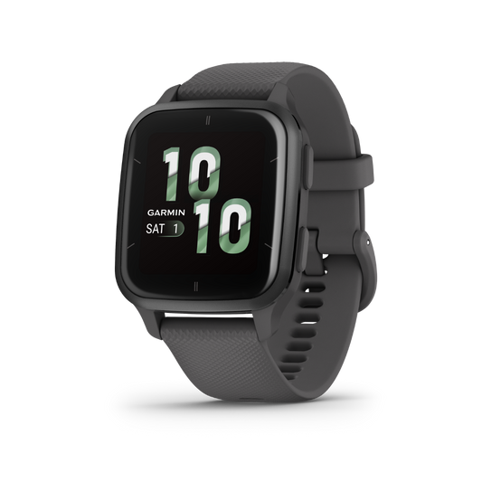 Garmin Venu Sq 2 - Slate Aluminum Bezel with Shadow Gray Case and Silicone Band (010-02701-00)