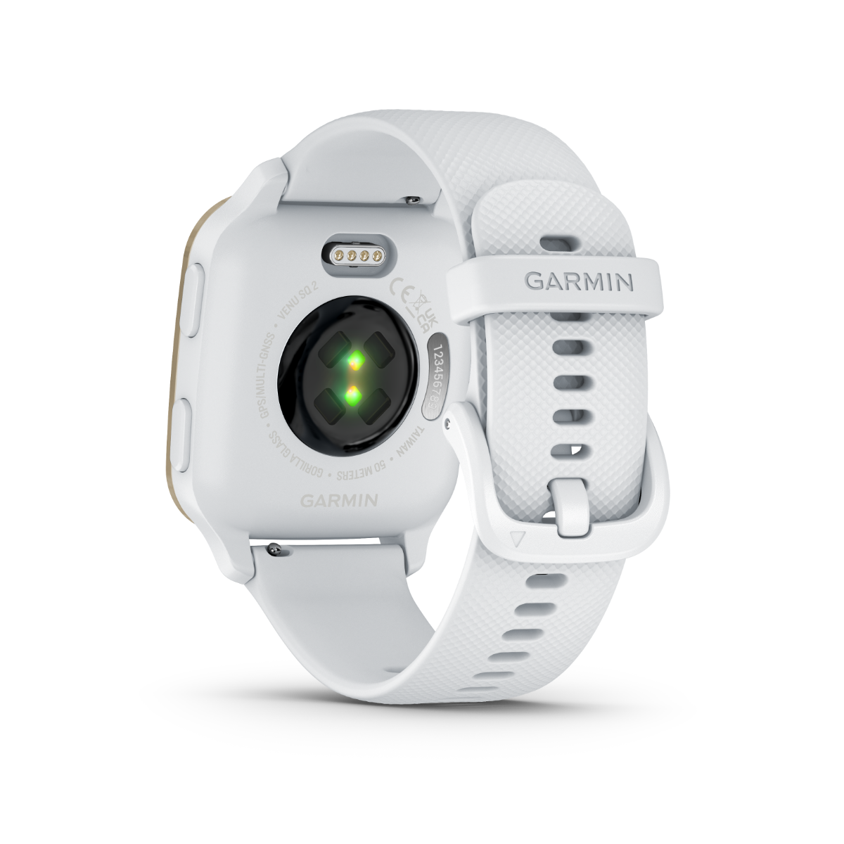 Garmin Venu Sq 2 - Cream Gold Aluminum Bezel with White Case and Silicone Band (010-02701-01)