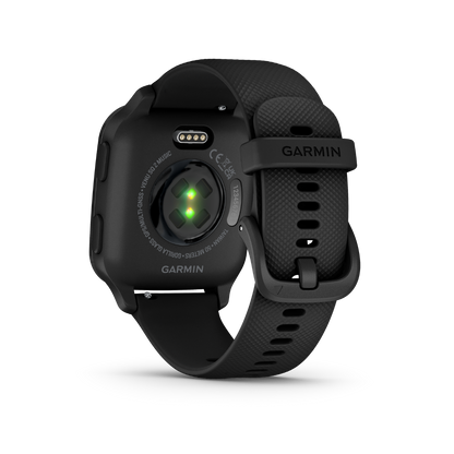 Garmin Venu Sq 2 – Édition musicale avec lunette en aluminium ardoise et boîtier noir et bracelet en silicone (010-02700-00)