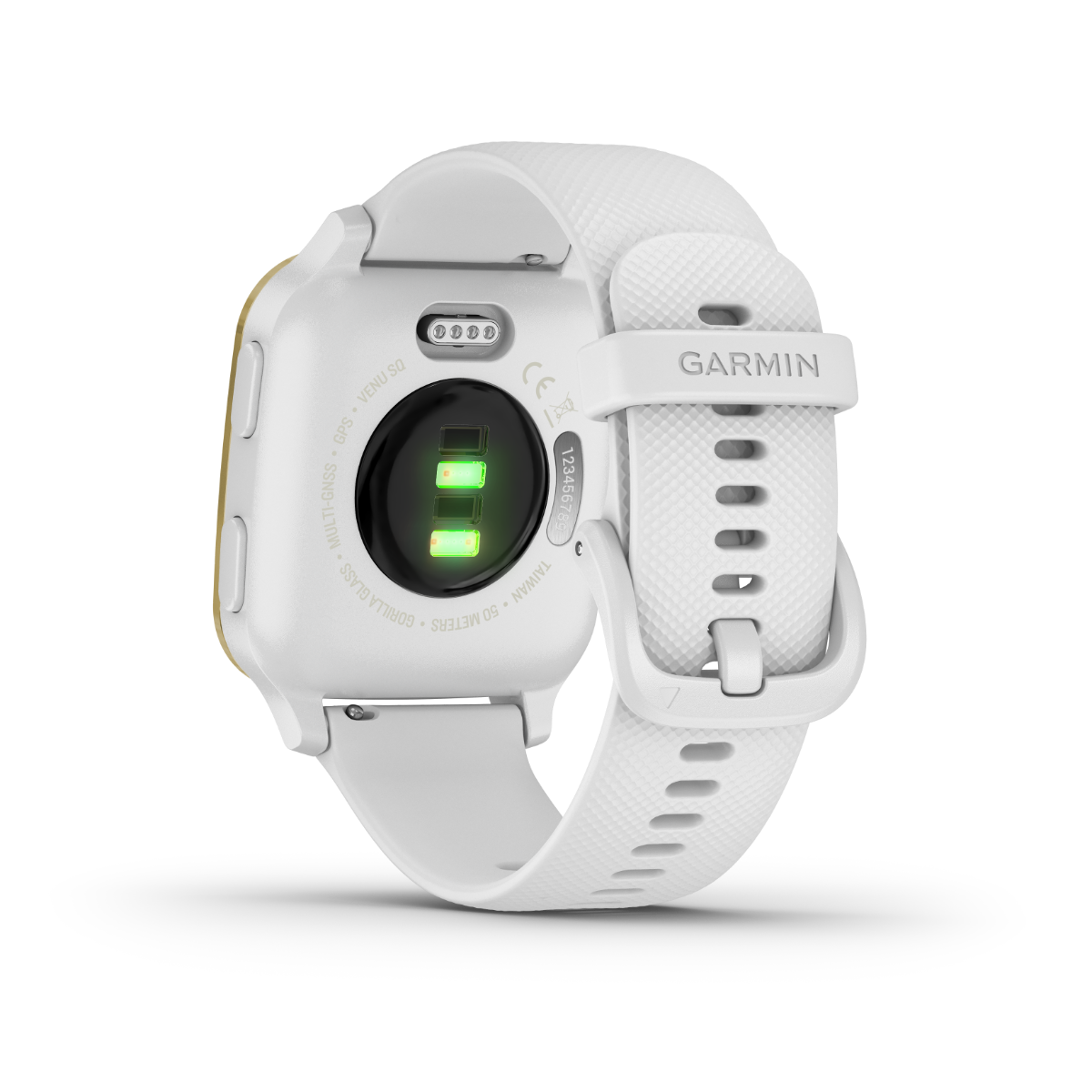 Garmin Venu Sq – White with Light Gold Bezel