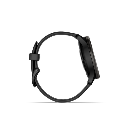 Garmin vivomove Trend Slate Lunette en acier inoxydable avec boîtier noir et bracelet en silicone (010-02665-00)