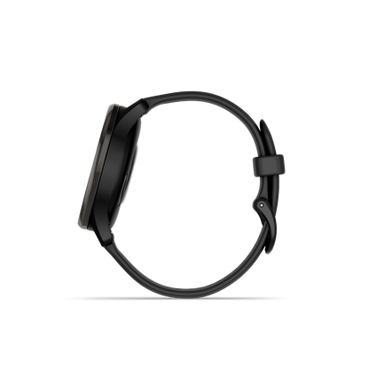 Garmin vivomove Trend Slate Lunette en acier inoxydable avec boîtier noir et bracelet en silicone (010-02665-00)